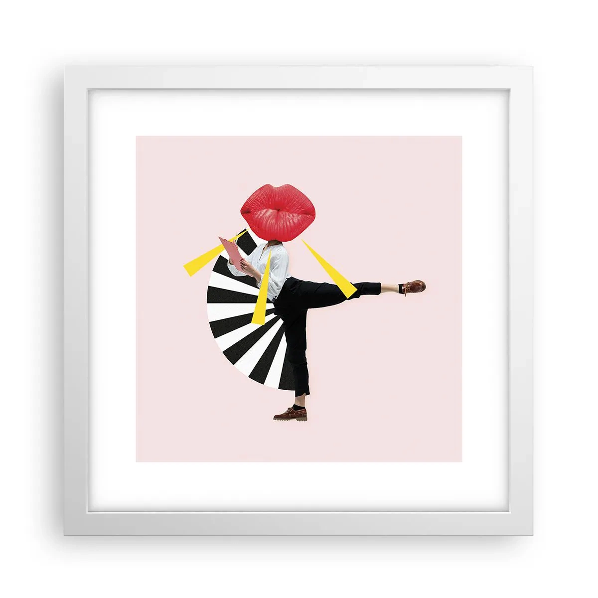 Plakat i hvid ramme - Surrealistisk popkunst - 30x30 cm