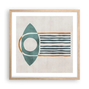 Plakat i ramme af lyst egetræ - Tegn og ritualer - 50x50 cm