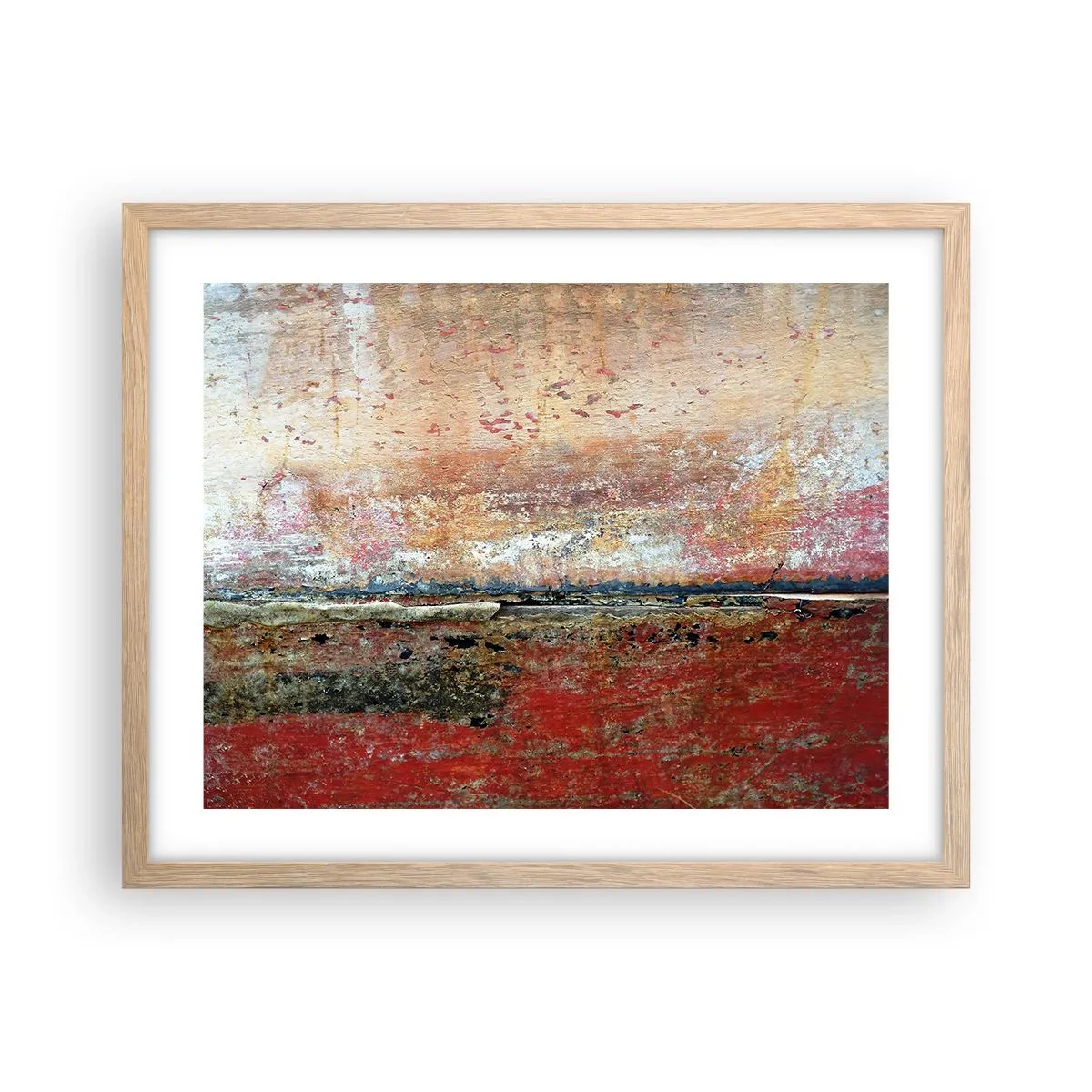 Plakat i ramme af lyst egetræ - Måske er det havet - 50x40 cm