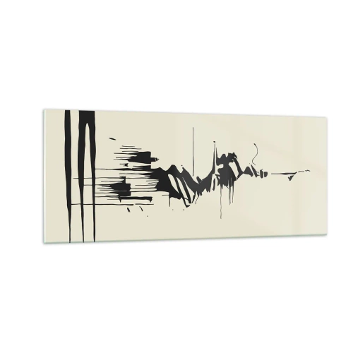 Billede på glas - Skyndsom abstraktion - 100x40 cm