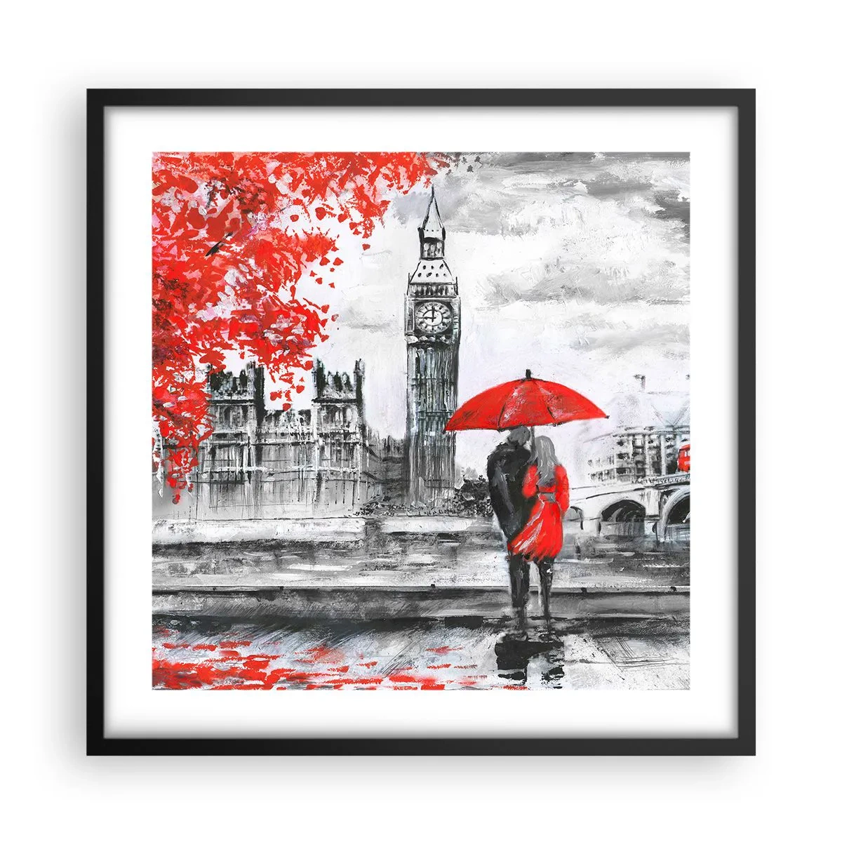 Plakat i sort ramme - Forelsket i London - 50x50 cm