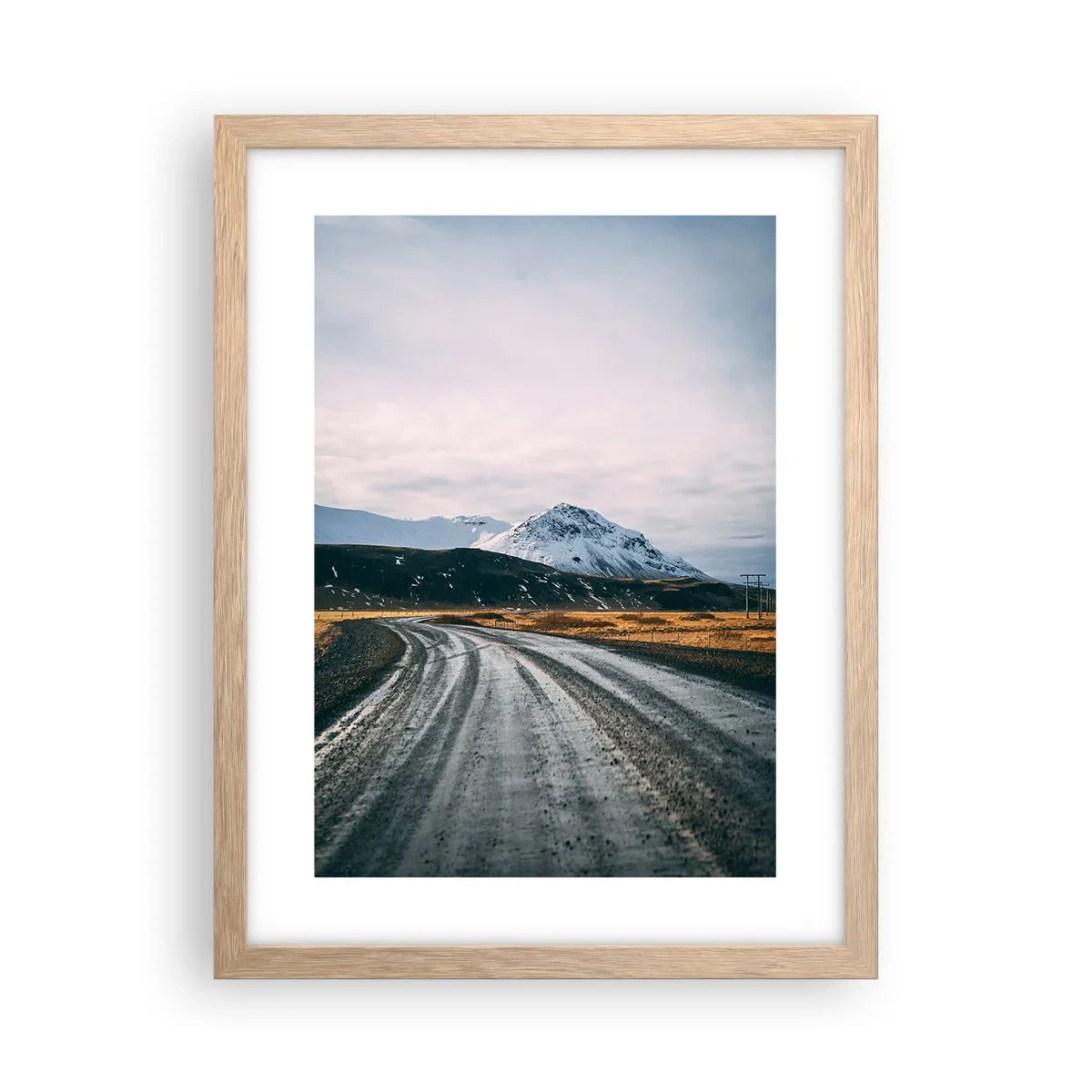 Plakat i ramme af lyst egetræ - I en islandsk atmosfære - 30x40 cm