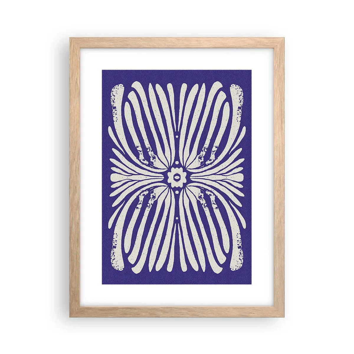 Plakat i ramme af lyst egetræ - Etniske inspirationer - 30x40 cm