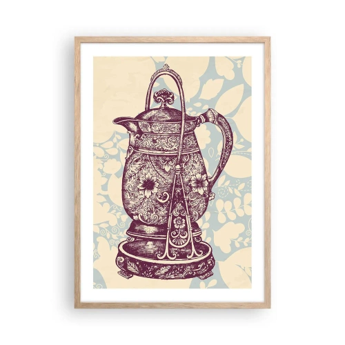 Plakat i ramme af lyst egetræ - Skønheden i hverdagslivet - 50x70 cm