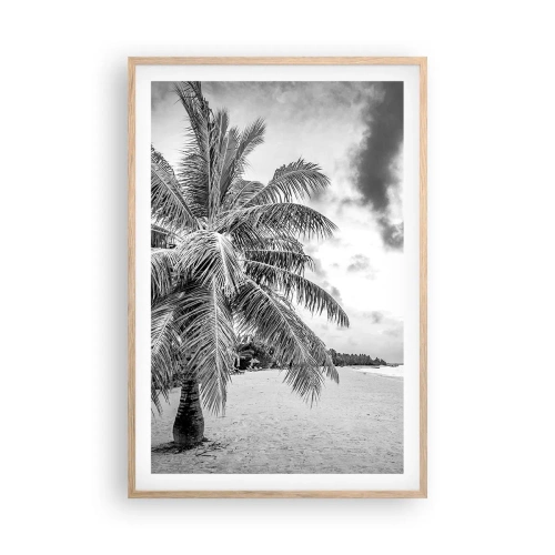 Plakat i ramme af lyst egetræ - Når du længes efter ensomhed.... - 61x91 cm