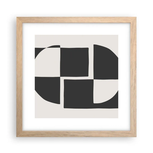 Plakat i ramme af lyst egetræ - Antitese - syntese - 30x30 cm