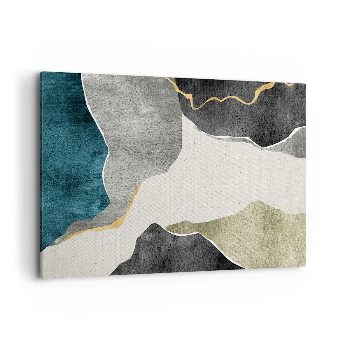 Lærredstryk - Billede på lærred - Mosaikkomposition med en streng af guld - 120x80 cm