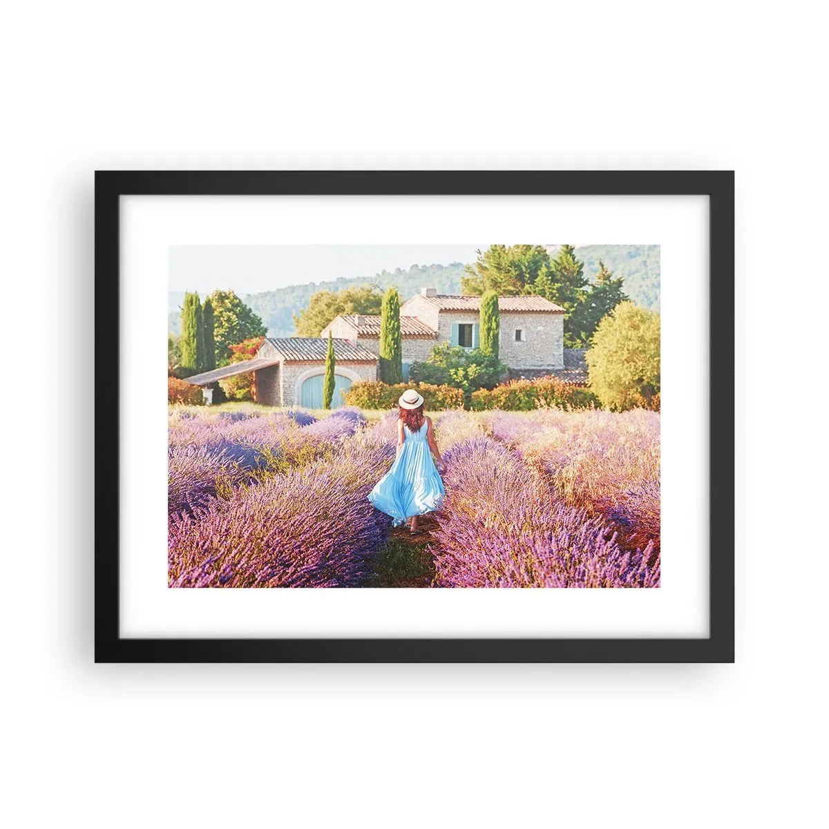 Plakat i sort ramme - Lavendel pige - 40x30 cm