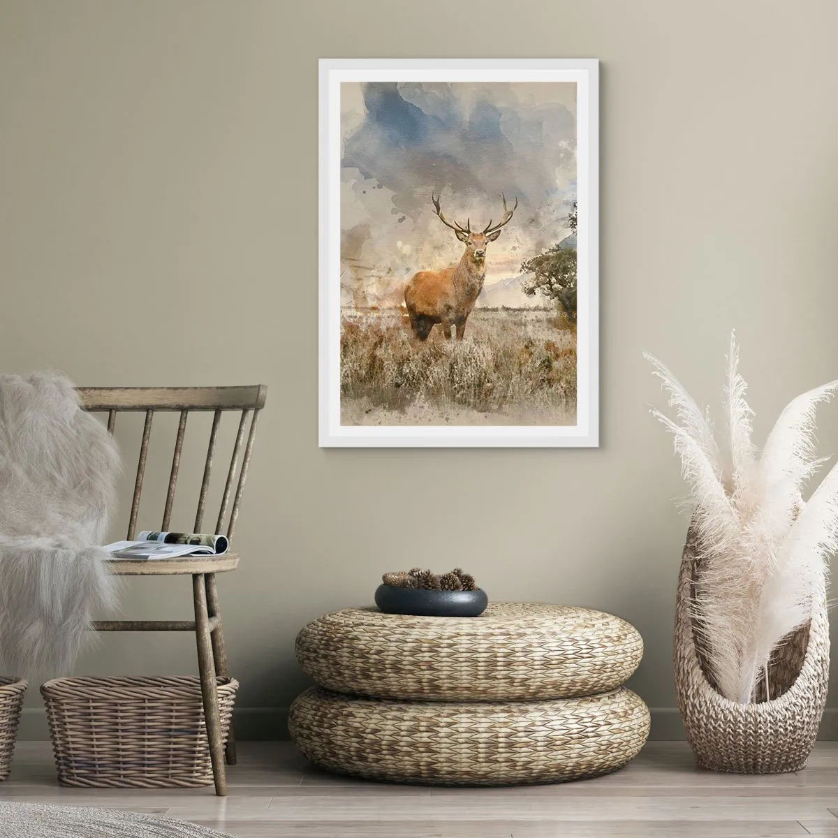 Plakat i hvid ramme - Værdighed - styrke - værdighed - 70x100 cm