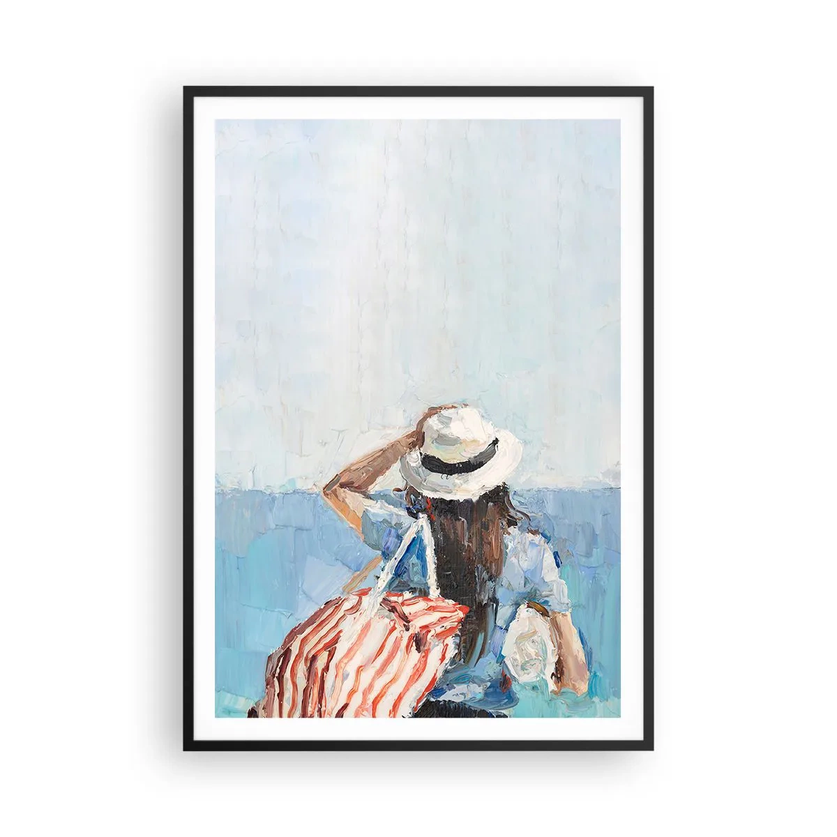 Plakat i sort ramme - Velkommen på ferie - 70x100 cm