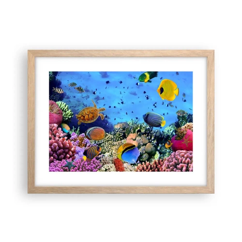 Plakat i ramme af lyst egetræ - Og hvad ved vi om livet... - 40x30 cm