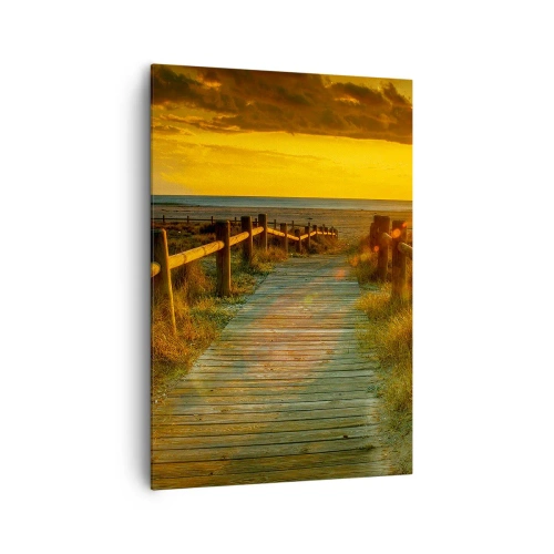 Lærredstryk - Billede på lærred - Badet i gammelt guld - 70x100 cm