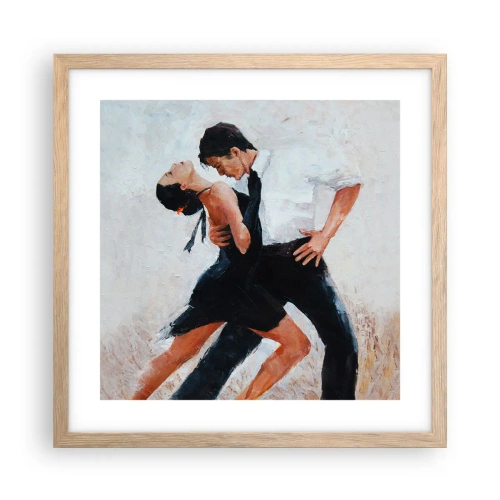 Plakat i ramme af lyst egetræ - Mine drømmes tango - 40x40 cm
