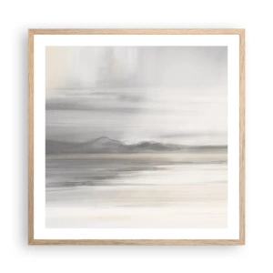 Plakat i ramme af lyst egetræ - En tankevækkende afstand - 60x60 cm