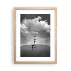 Plakat i ramme af lyst egetræ - Alt er muligt - 30x40 cm