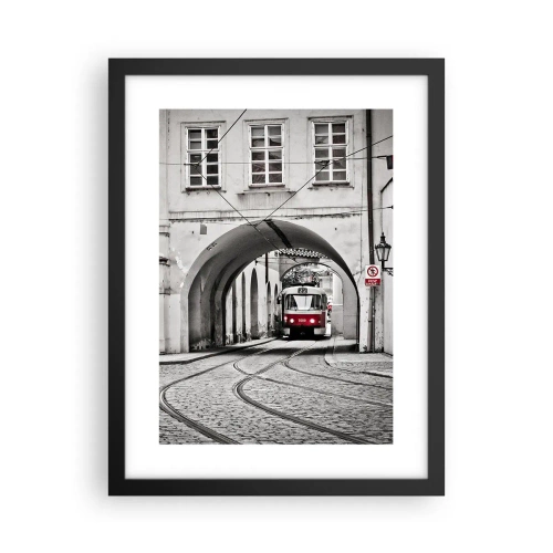 Plakat i sort ramme - Gennem byens labyrint - 30x40 cm