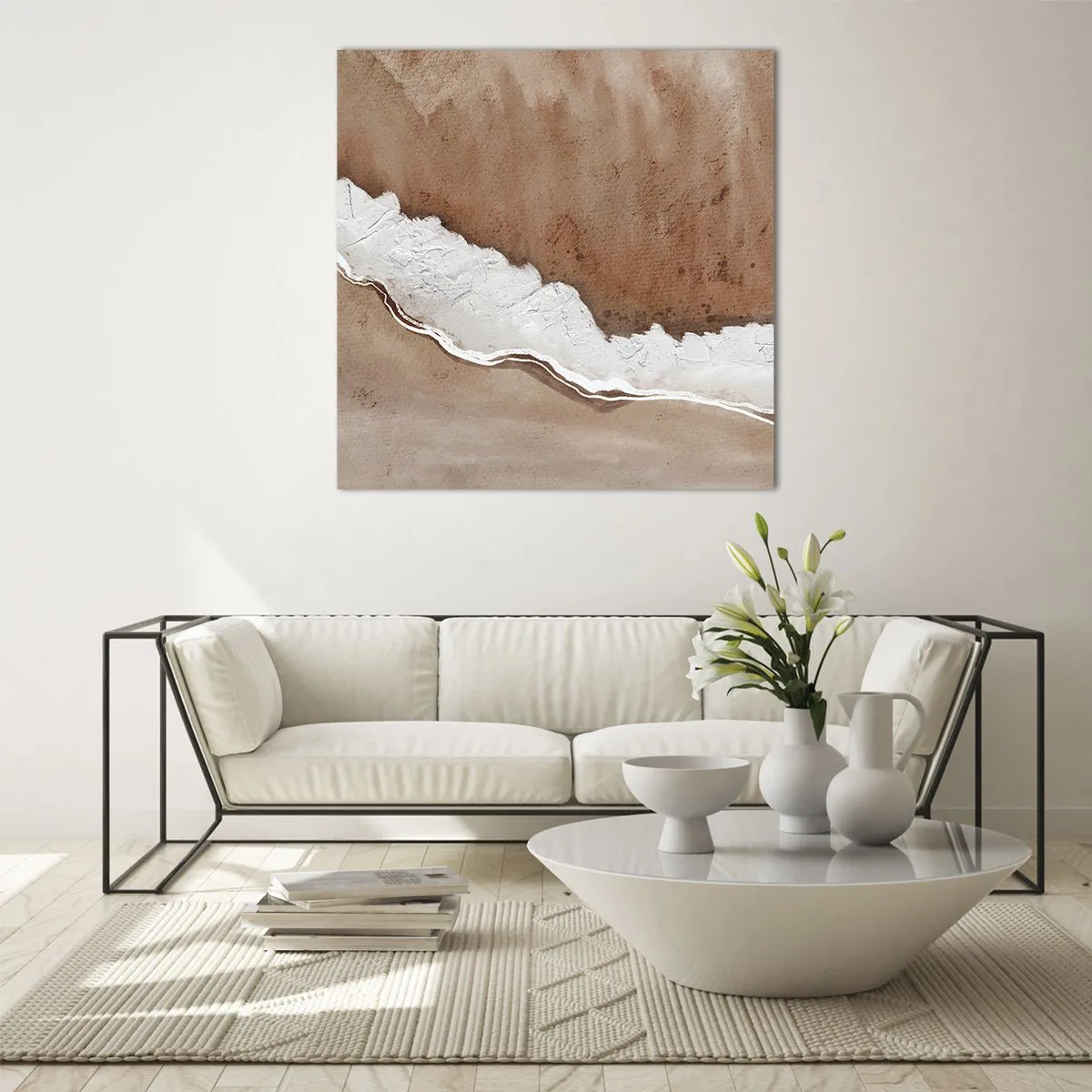 Billede på glas - I jordnære farver - 60x60 cm