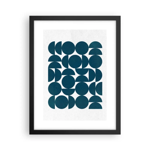 Plakat i sort ramme - Cirkler og halvcirkler - 30x40 cm