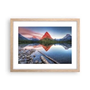 Plakat i ramme af lyst egetræ - Varme og kulde - 40x30 cm