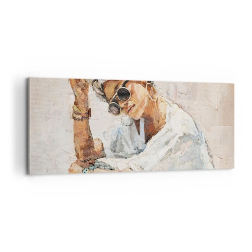 Lærredstryk - Billede på lærred - Portræt i fuldt sollys - 100x40 cm