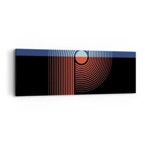 Lærredstryk - Billede på lærred - I en geometrisk omfavnelse - 90x30 cm