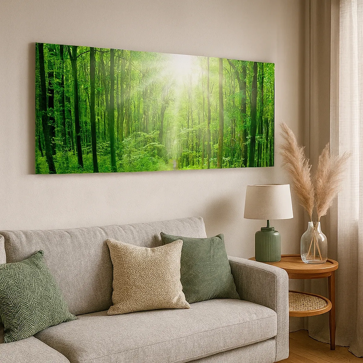 Lærredstryk - Billede på lærred - Grøn katedral - 30x30 cm