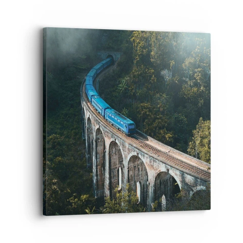 Lærredstryk - Billede på lærred - Tog til naturen - 30x30 cm