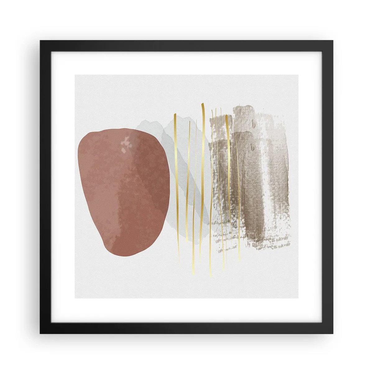 Plakat i sort ramme - Abstrakt kolonnade - 40x40 cm