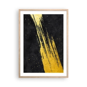 Plakat i ramme af lyst egetræ - Hop ind i hyperrummet - 50x70 cm