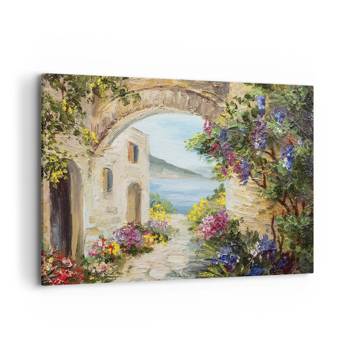 Lærredstryk - Billede på lærred - Charmen af kystlandskabet - 100x70 cm