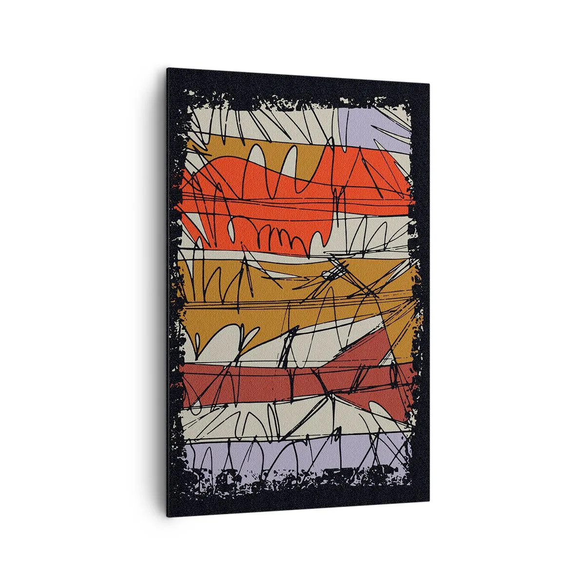 Lærredstryk - Billede på lærred - Spontan komposition - 80x120 cm