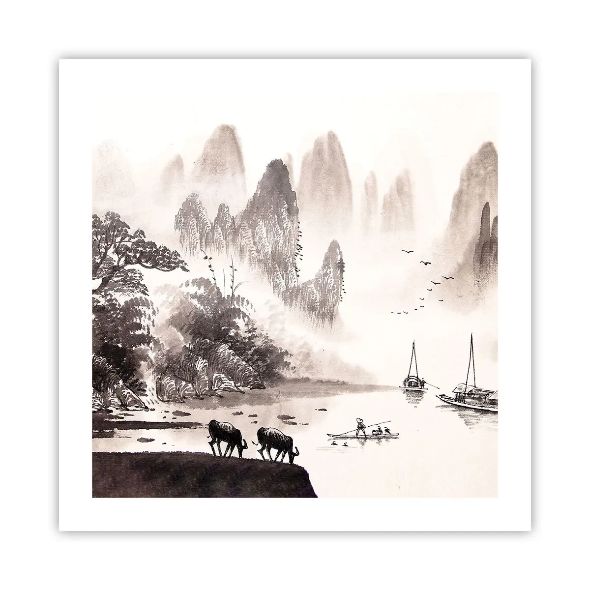 Plakat - Østens eksotiske hverdag - 50x50 cm