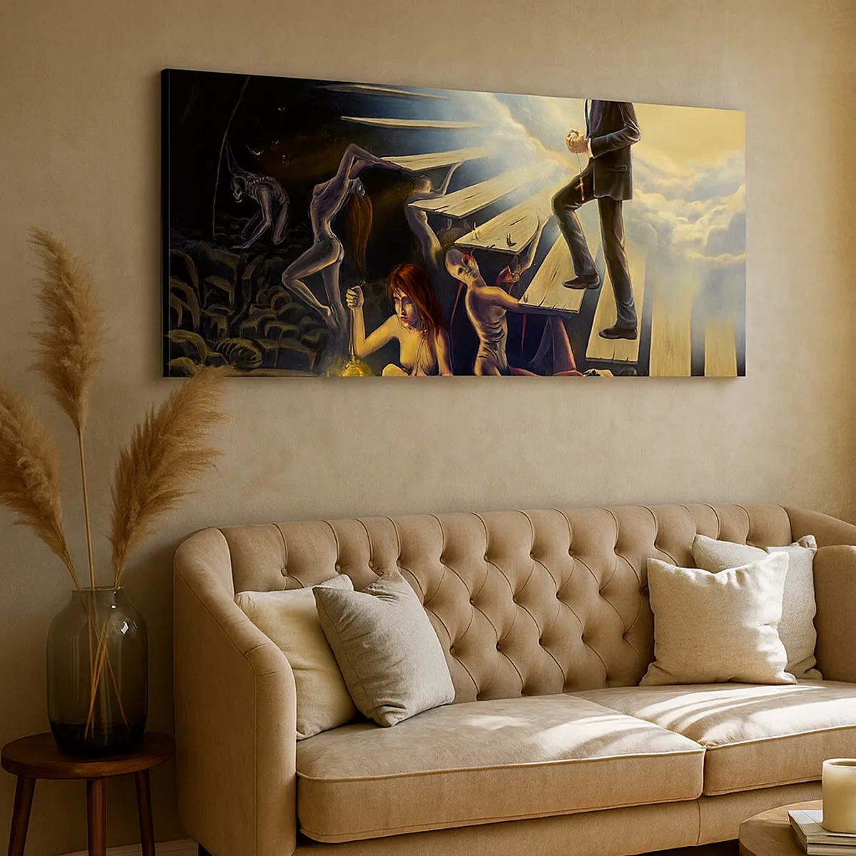 Lærredstryk - Billede på lærred - En dantesk rejse mod lyset - 30x30 cm