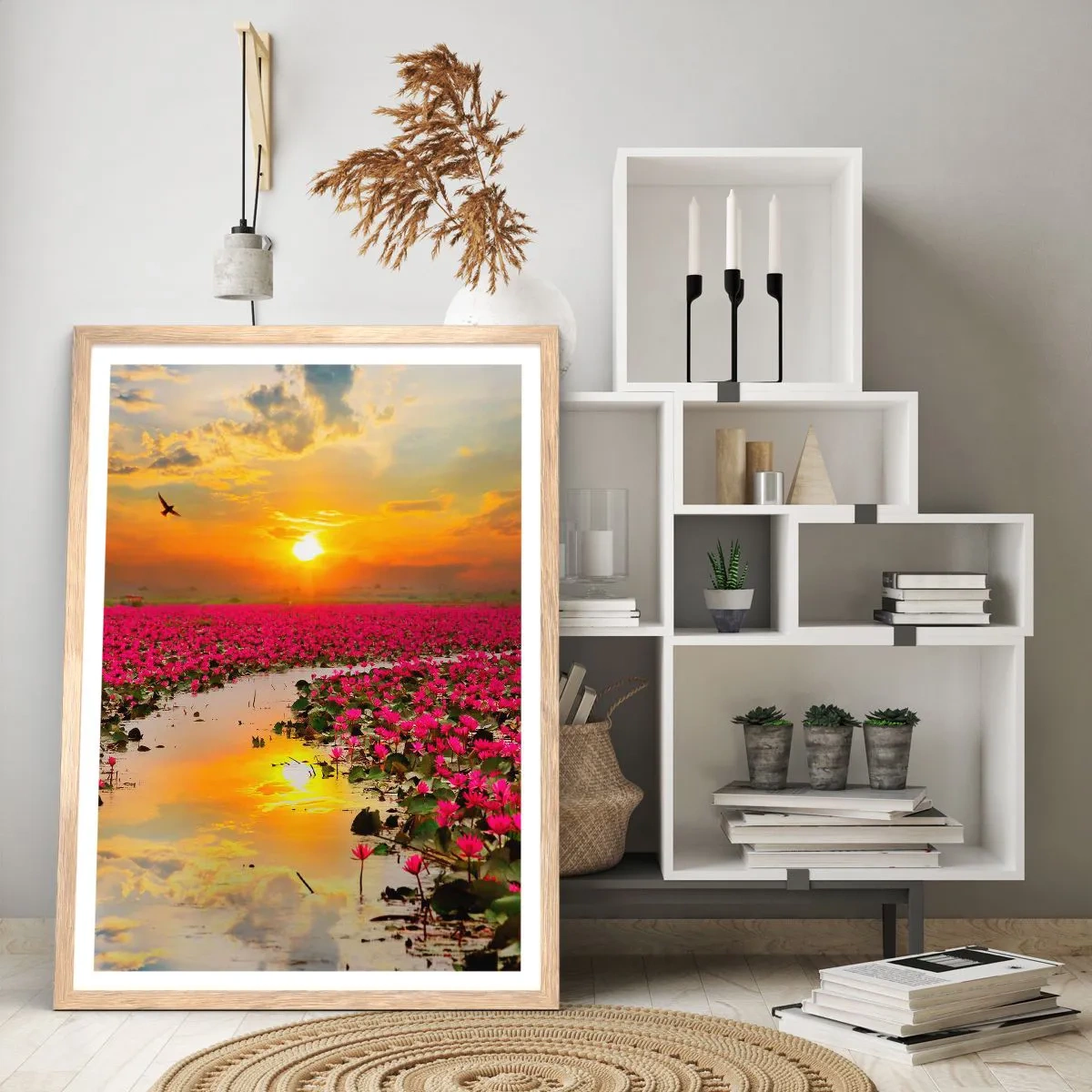 Plakat i ramme af lyst egetræ - Søens hemmelige liv - 30x40 cm