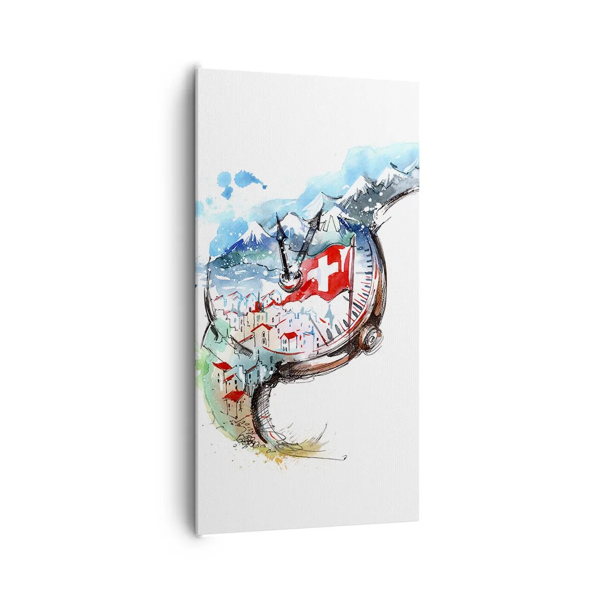 Lærredstryk - Billede på lærred - Schweiz' ånd - 65x120 cm