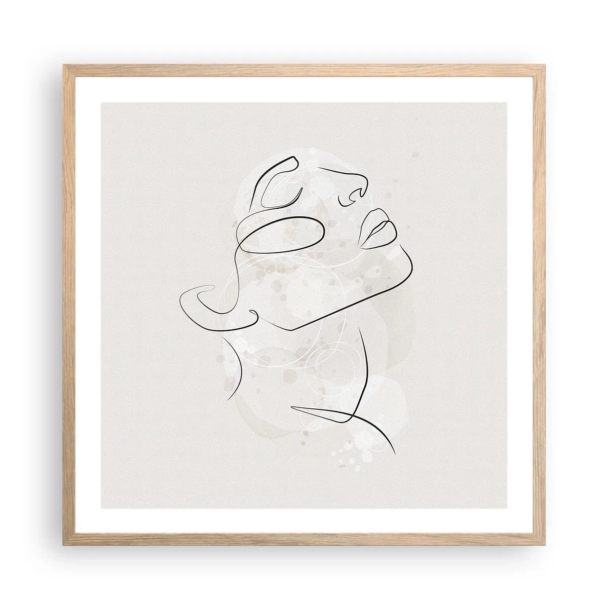 Plakat i ramme af lyst egetræ - Skitse af drømmen - 60x60 cm