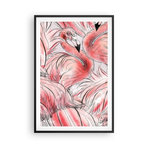 Plakat i sort ramme - Fugle corps de ballet - 61x91 cm