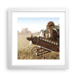 Plakat i hvid ramme - Start mod drømmen - 30x30 cm