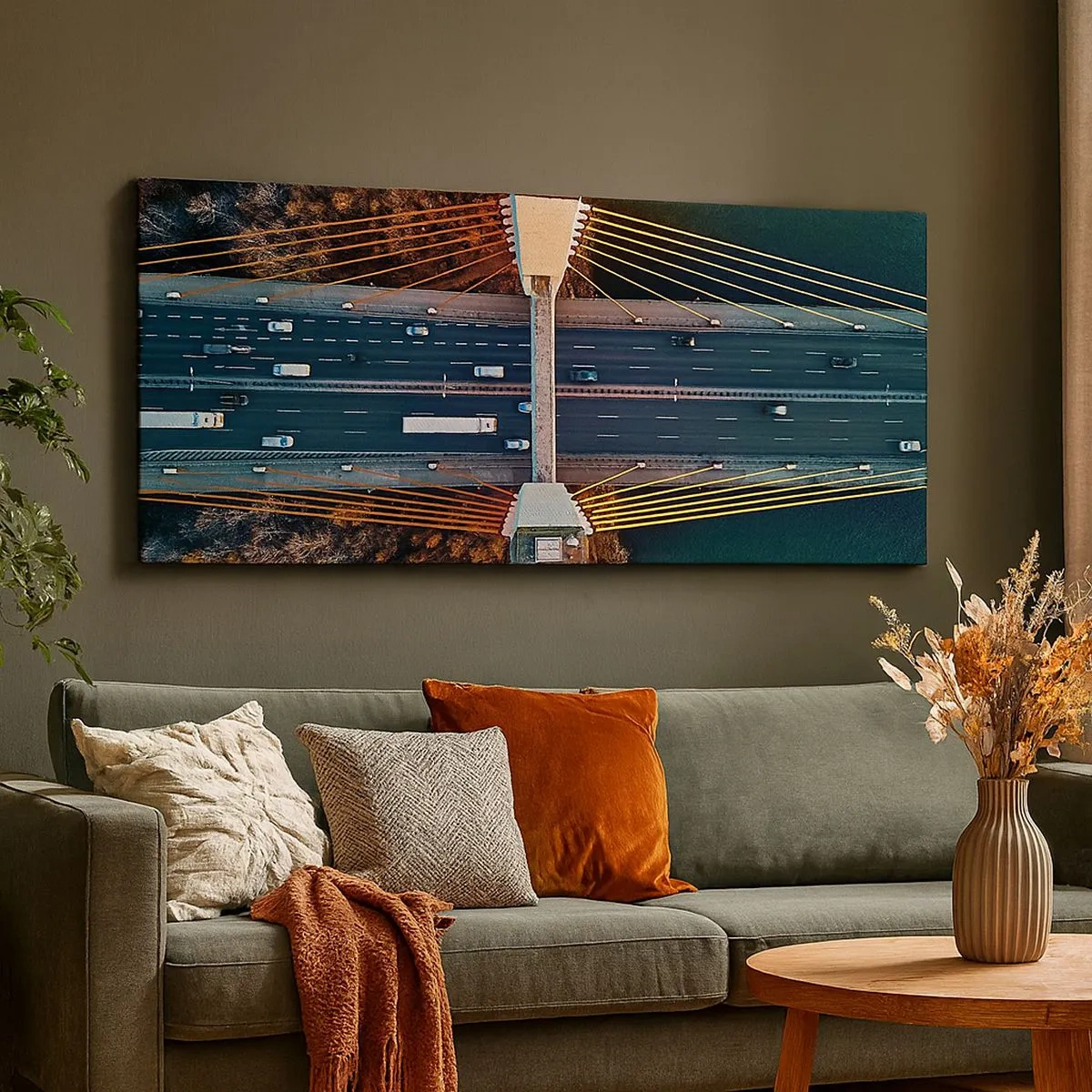 Lærredstryk - Billede på lærred - Bag vandet, bag skovene - 100x40 cm