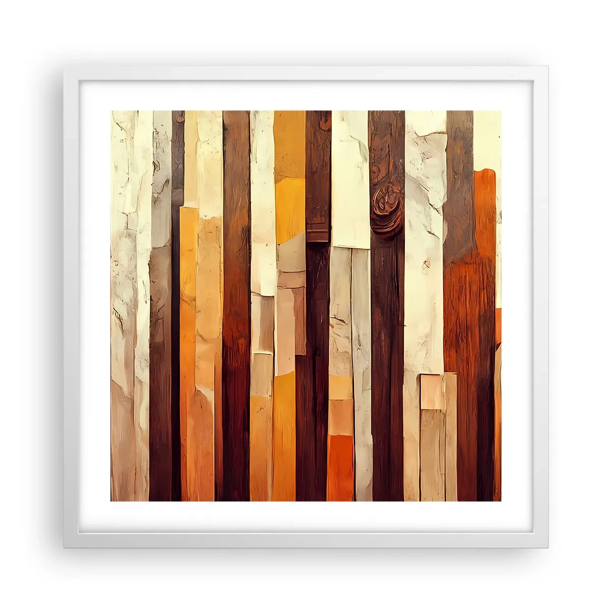 Plakat i hvid ramme - Hymne af skovens træer - 50x50 cm
