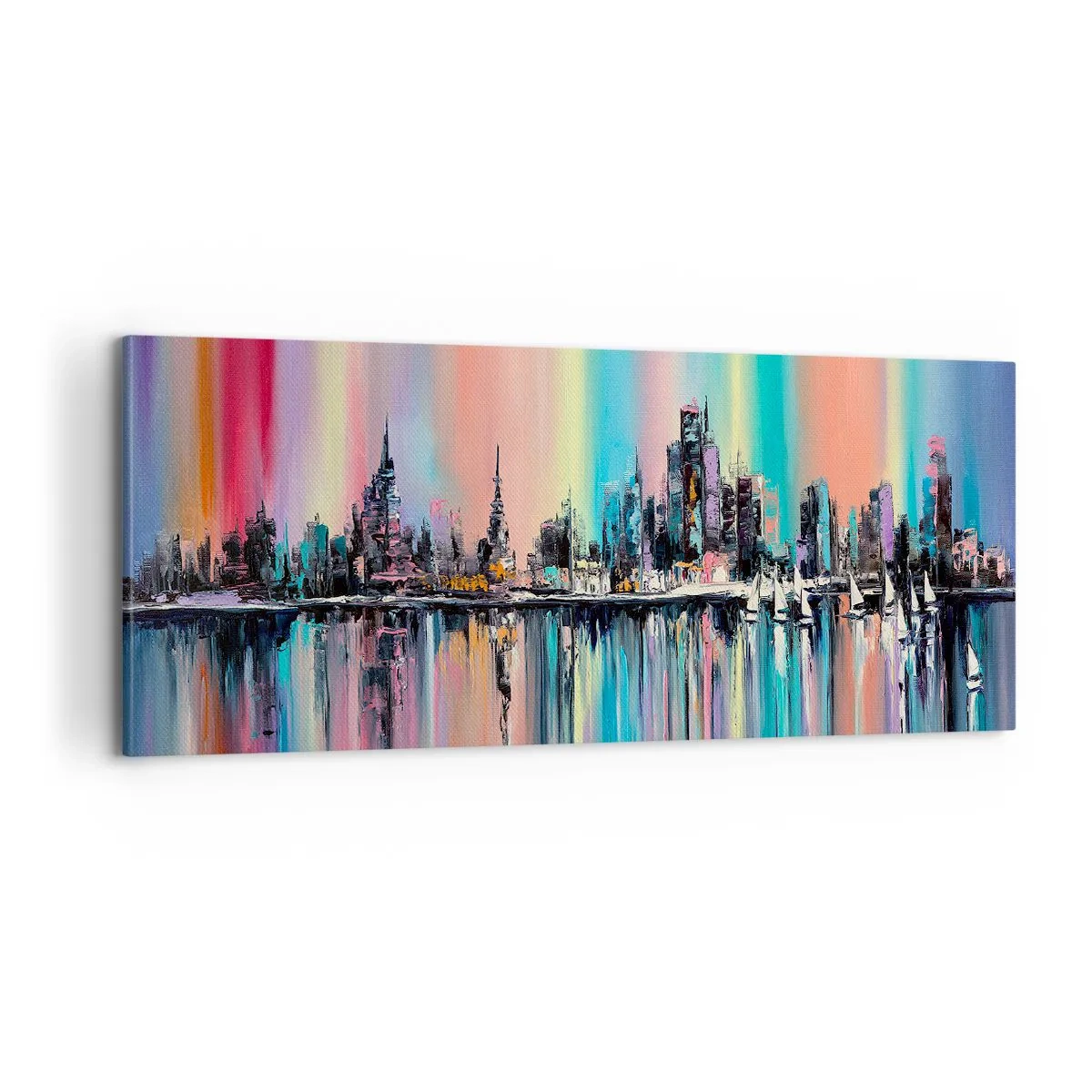 Lærredstryk - Billede på lærred - Skinne nattens lys - 100x40 cm