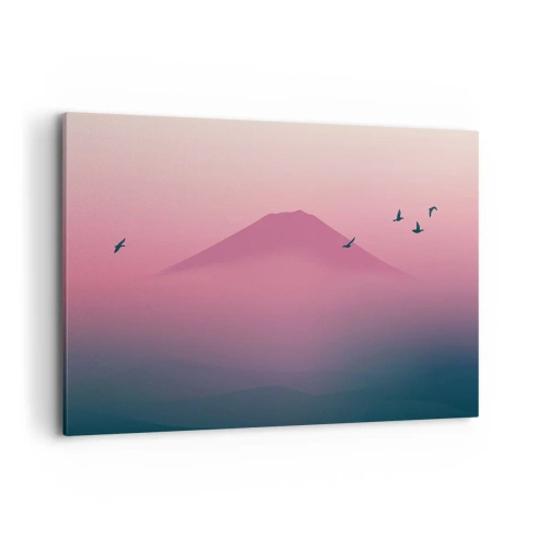 Lærredstryk - Billede på lærred - Vandrer over skyerne - 120x80 cm