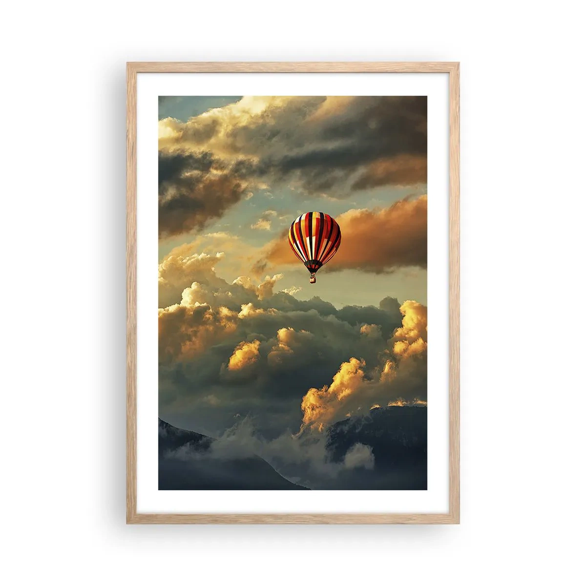 Plakat i ramme af lyst egetræ - Jeg går, fordi jeg vil - 50x70 cm