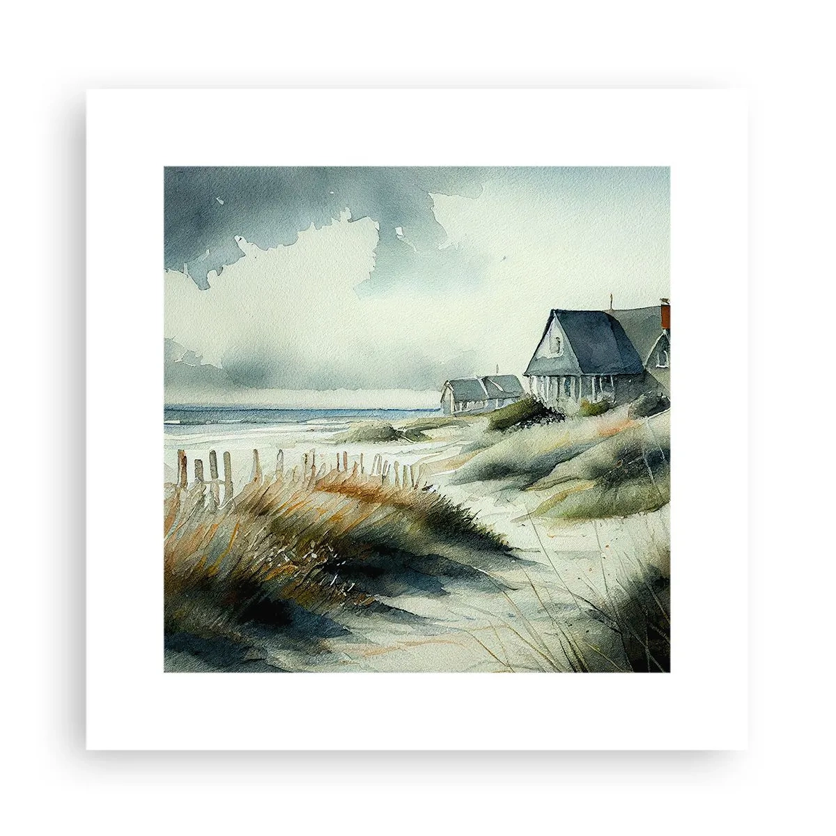 Plakat - Væk fra trængsel og travlhed - 30x30 cm