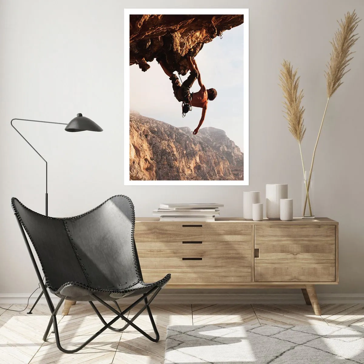 Plakat - Verden skrumpede ind i en håndfuld på en klippeskrænt - 30x40 cm