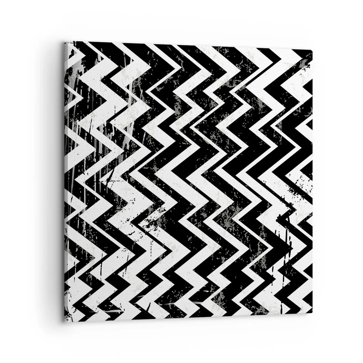 Lærredstryk - Billede på lærred - Zig-hvid, zag-sort - 60x60 cm