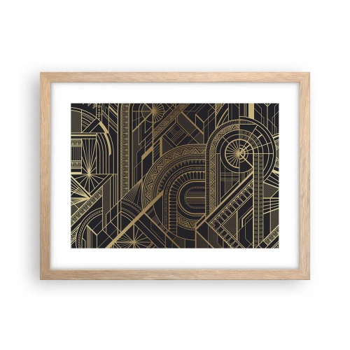 Plakat i ramme af lyst egetræ - Koncepter, idéer, planer - 40x30 cm