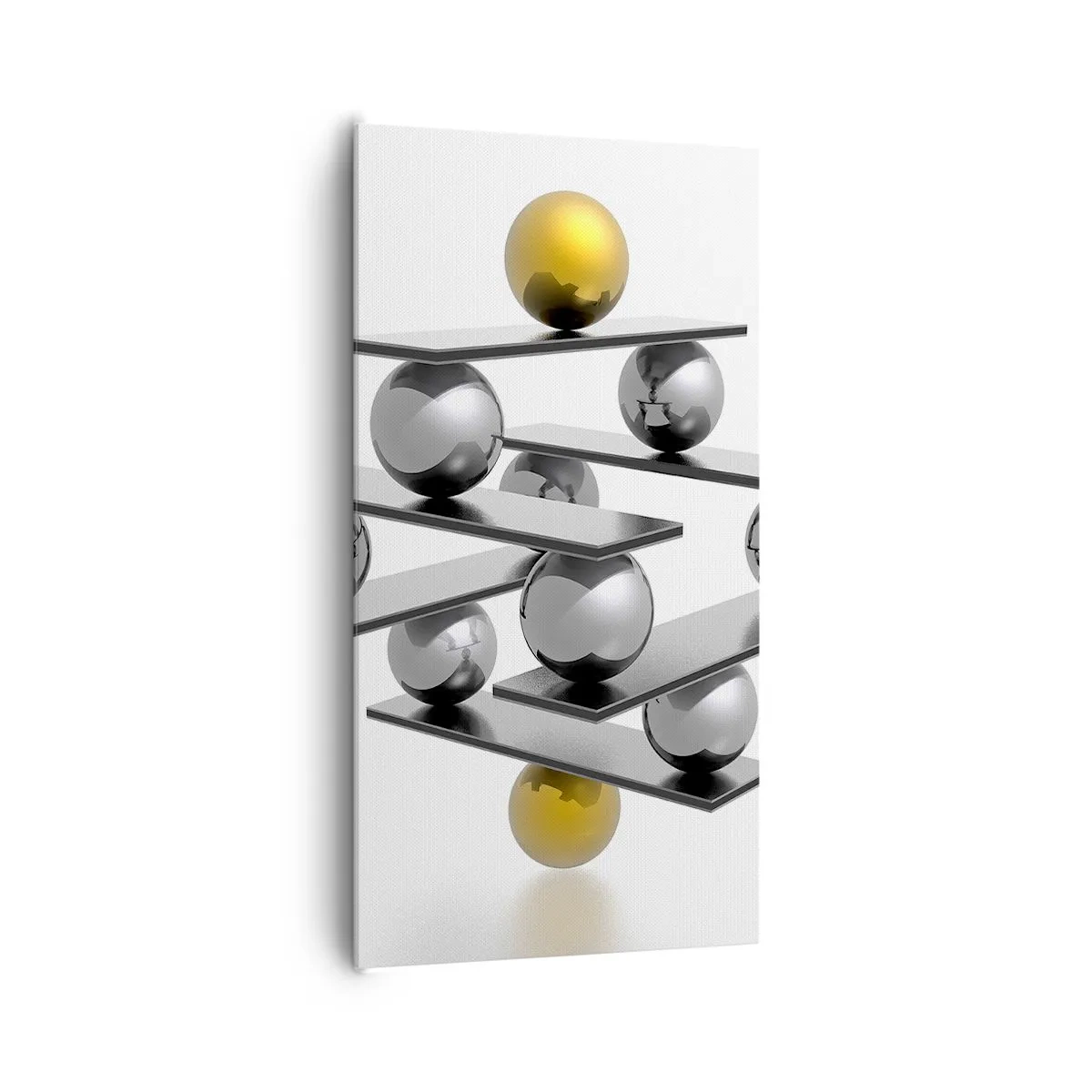 Lærredstryk - Billede på lærred - Guld-sølv-balancen - 65x120 cm