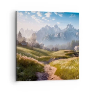 Lærredstryk - Billede på lærred - Idyllisk dal - 70x70 cm