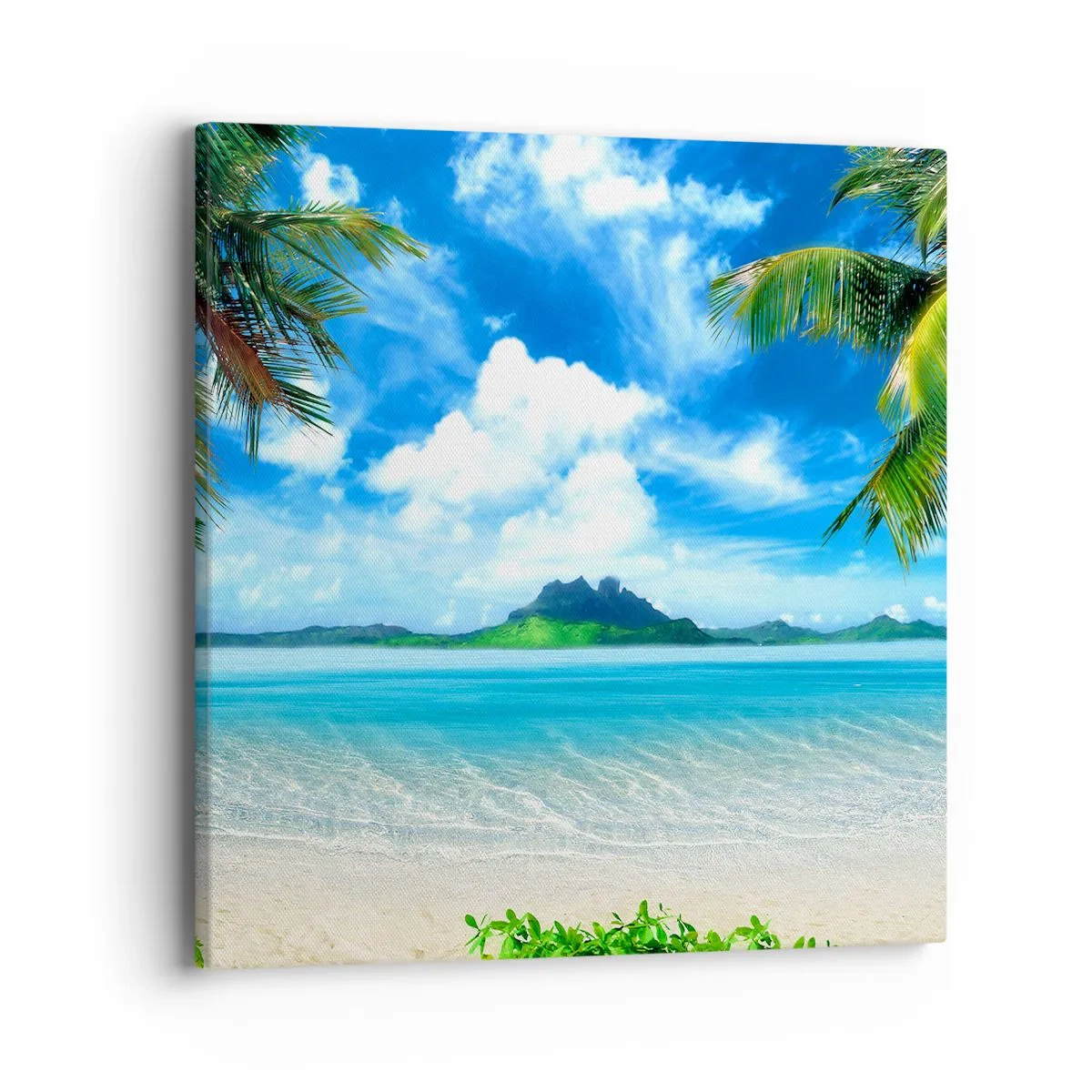 Lærredstryk - Billede på lærred - Azur i troperne - 40x40 cm